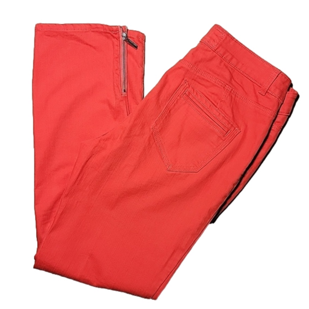 Karen Millen Tomato Red Denim Jeans Size 8 NWOT
